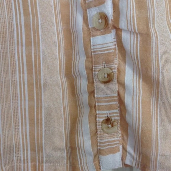 LOTTIE MOSS PACSUN Tan White Striped Button Front Mini Skirt Lined NWT M… - Picture 10 of 12